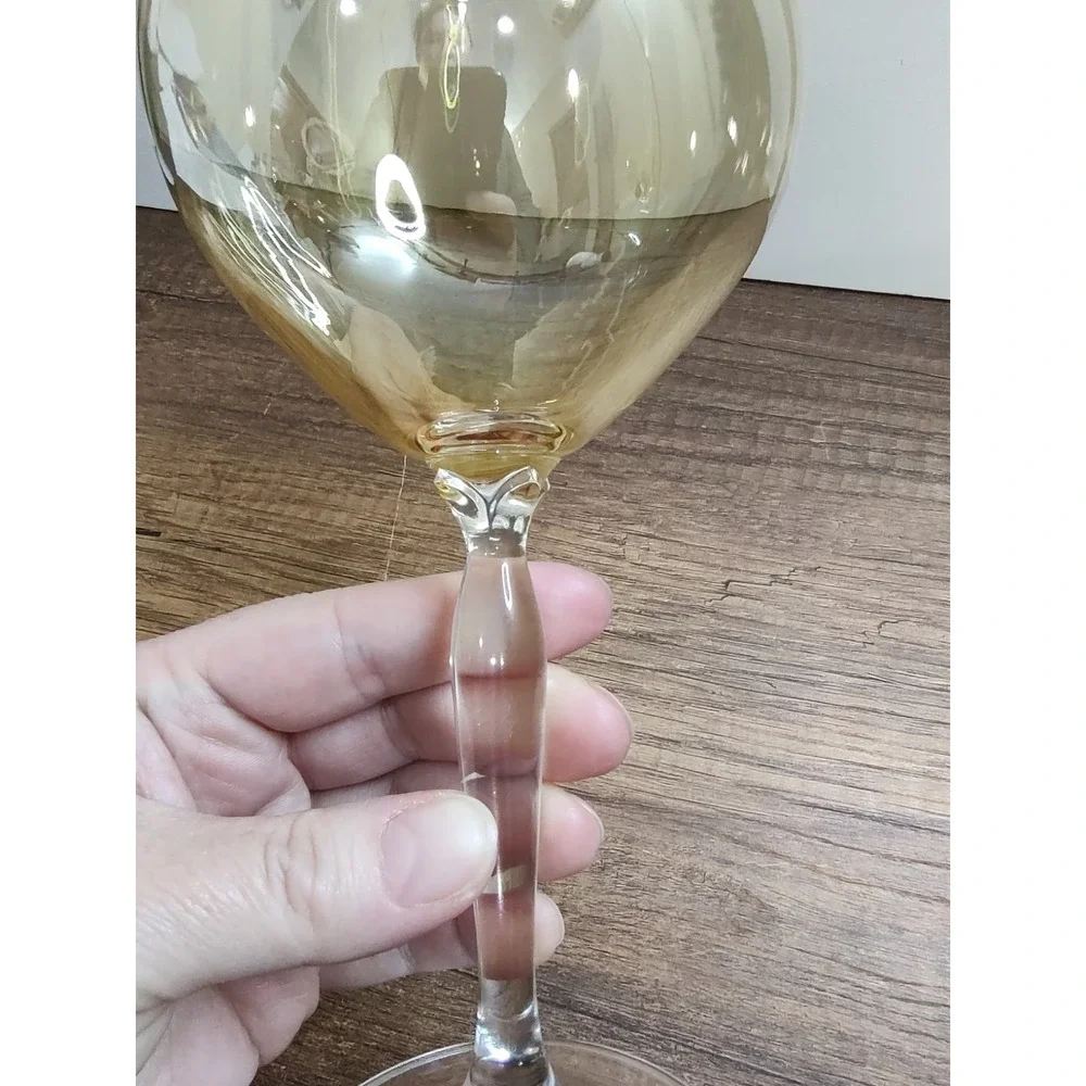 Pier 1 Amber Red Wine Glass
